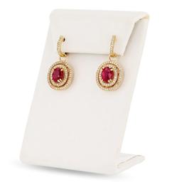 5.13 ctw Ruby and 0.83 ctw Diamond 14K Yellow Gold Earrings