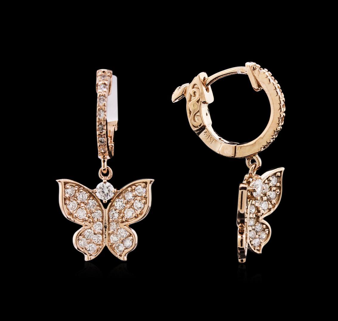 0.73 ctw Diamond Earrings - 14KT Rose Gold