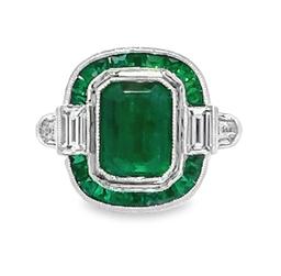 5.00 ctw Emerald and 1.06 ctw Diamond Ring - 14KT White Gold