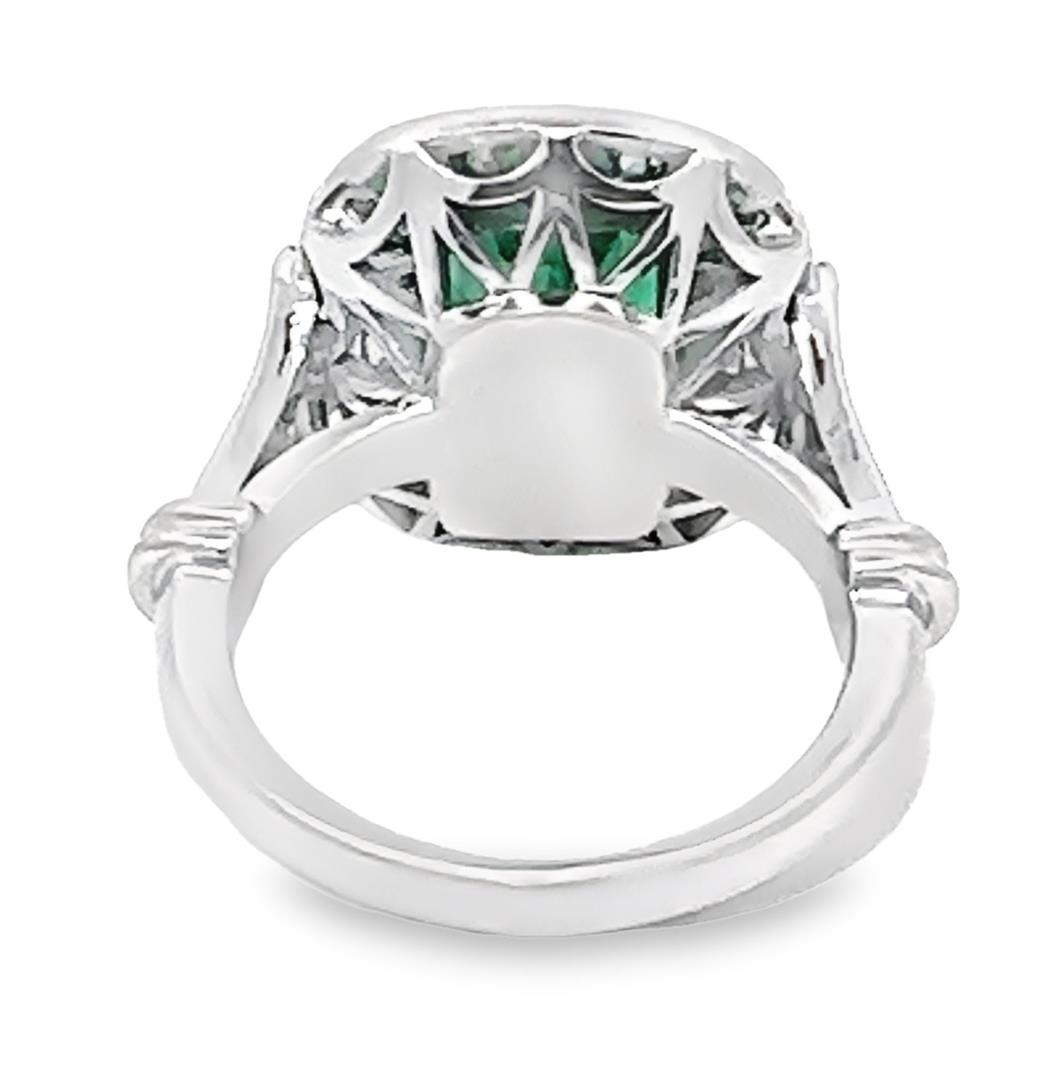 5.00 ctw Emerald and 1.06 ctw Diamond Ring - 14KT White Gold