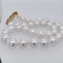 Pearl and Diamond Necklace - 14KT Yellow Gold