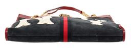 Gucci NY Navy Suede Red Leather Yankees Rajah Bag