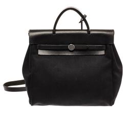 Hermes Black Canvas Toile Off Herbag