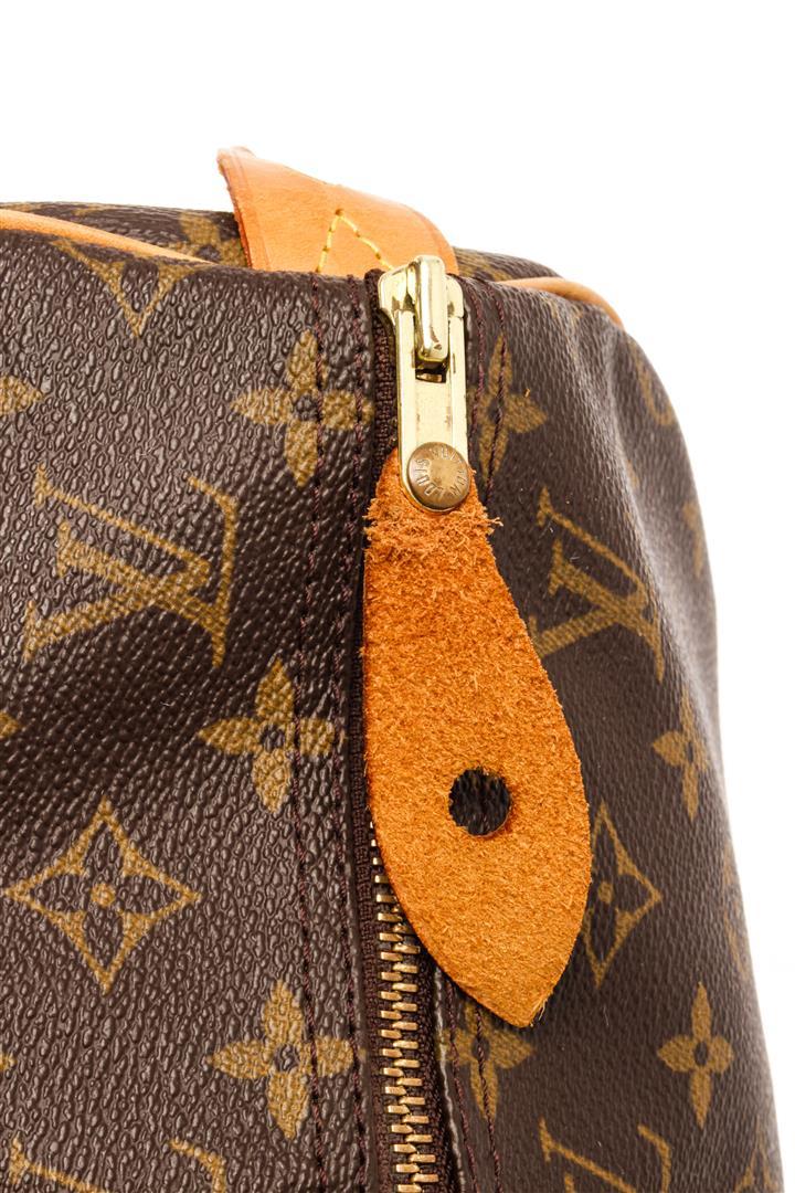 Louis Vuitton Brown Monogram Canvas Leather Speedy 40 Satchel Bag