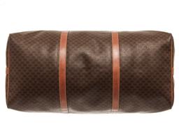 Celine Brown Coated Canvas Macadam Two Way Travel Bag