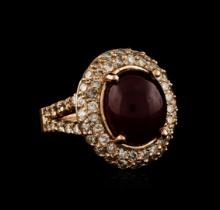 14KT Rose Gold 10.69 ctw Ruby and Diamond Ring