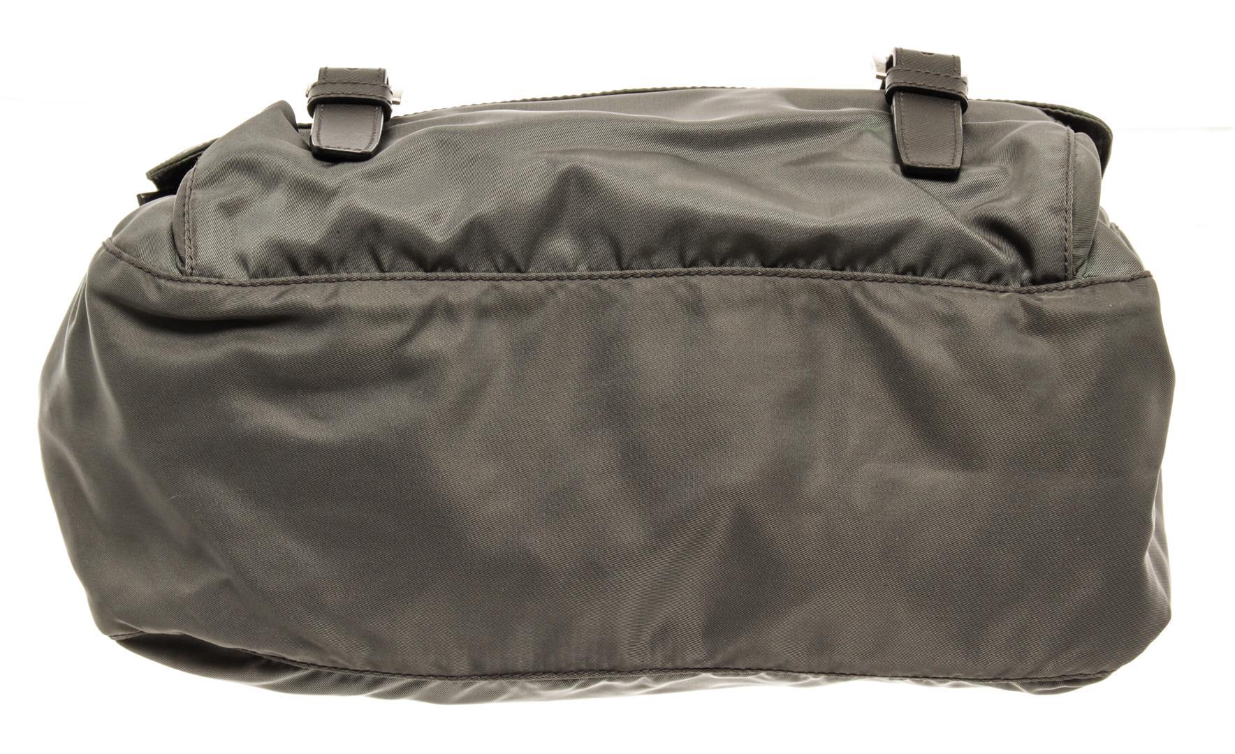 Prada Vintage Grey Nylon Messenger Bag