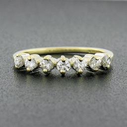 Vintage Classic 14k Yellow Gold 0.35 ctw Round Prong Set Diamond Wedding Band Ri