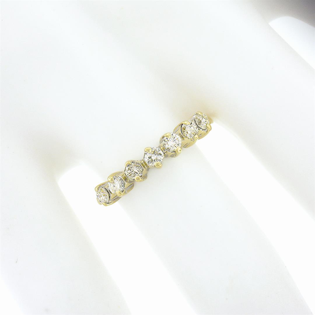 Vintage Classic 14k Yellow Gold 0.35 ctw Round Prong Set Diamond Wedding Band Ri