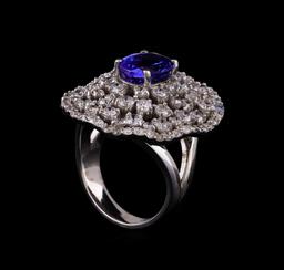 14KT White Gold 2.55 ctw Tanzanite and Diamond Ring