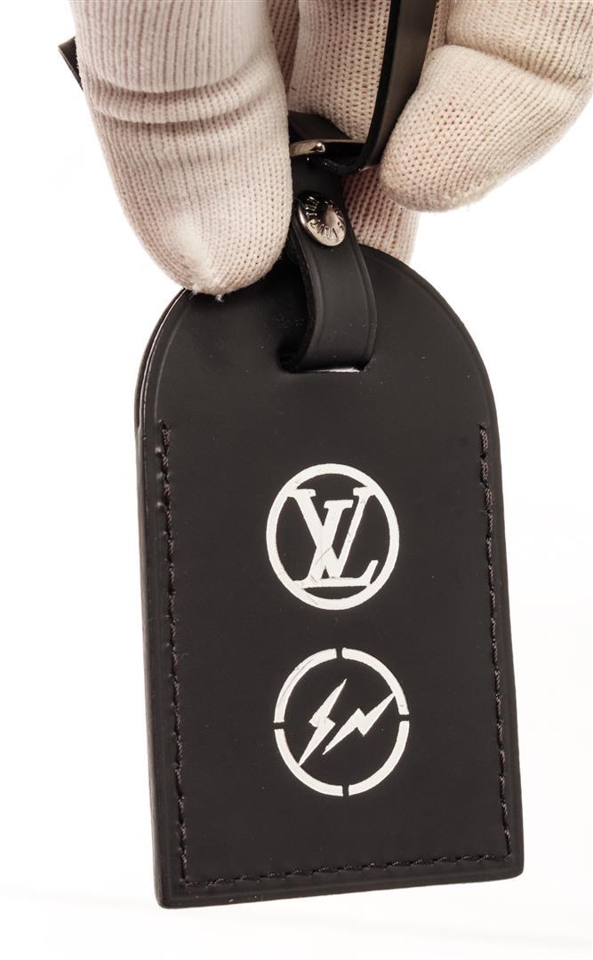 Louis Vuitton Black Leather Fragment Luggage Tag