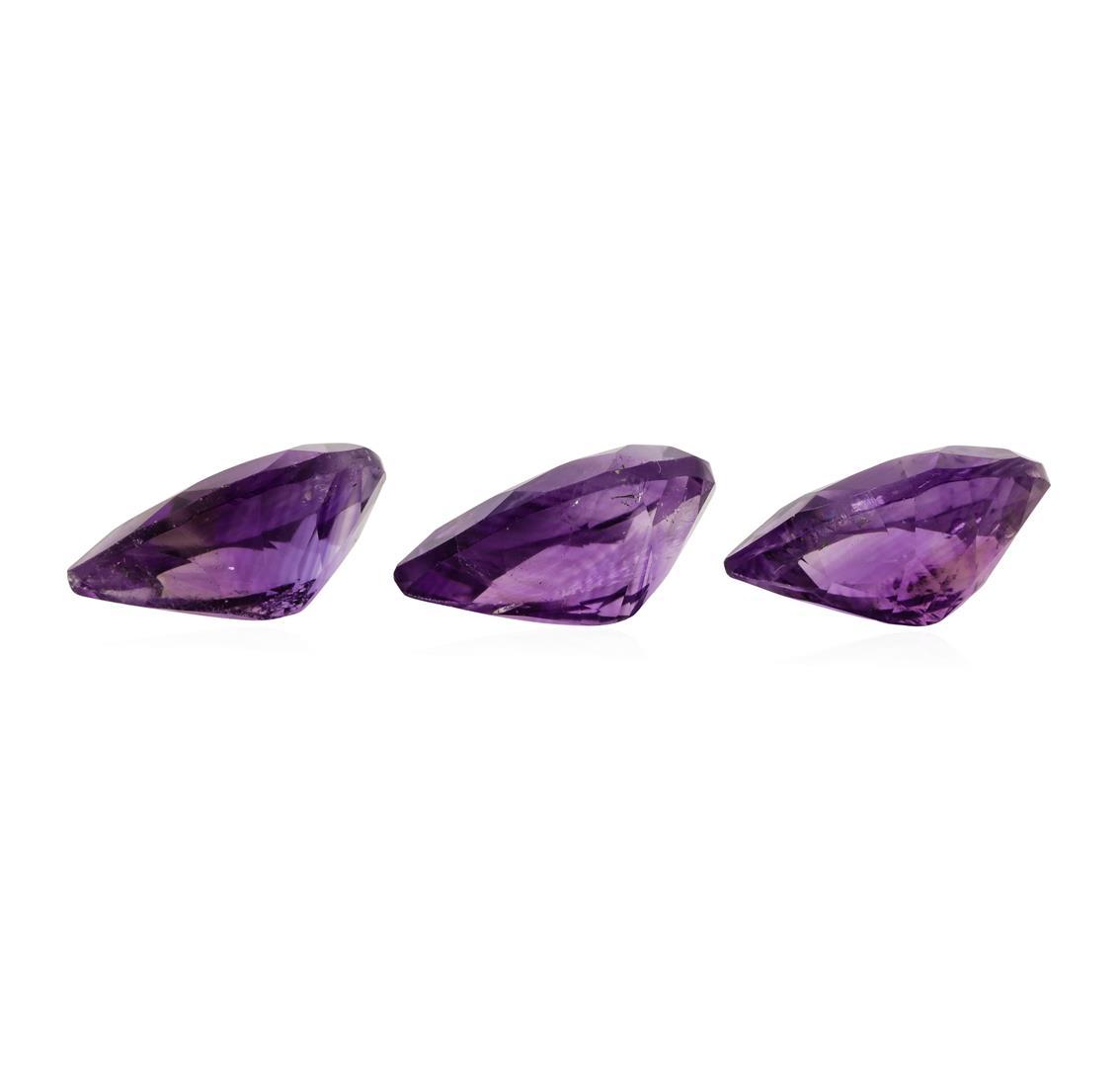 20.56 ctw.Natural Pear Cut Amethyst Parcel of Three