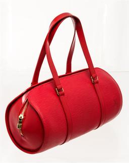 Louis Vuitton Red Epi Leather Soufflot Tote Bag