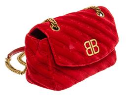 Balenciaga Red Velvet BB Chain Shoulder Bag