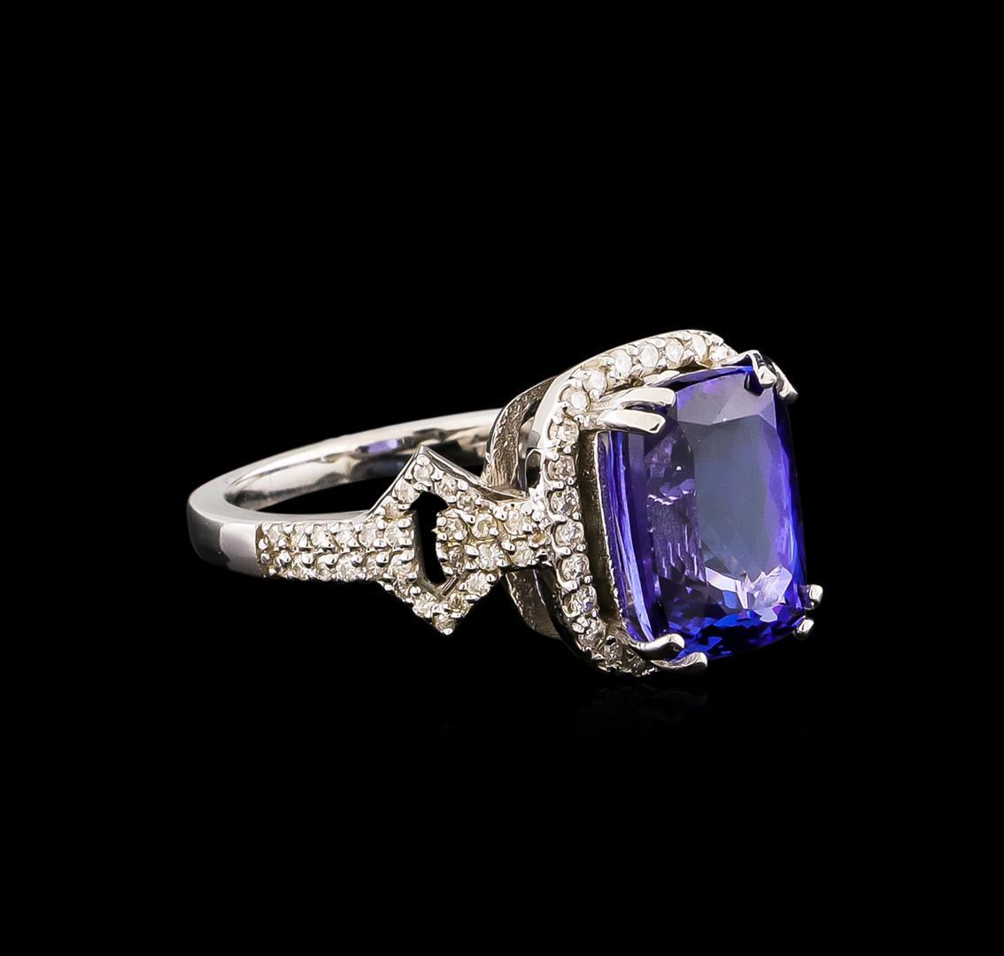 14KT White Gold 3.40 ctw Tanzanite and Diamond Ring