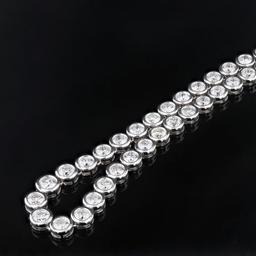 20.49 ctw Diamond 18K White Gold Tennis Necklace