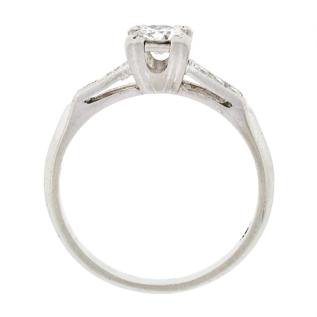 Antique Art Deco Platinum Old European Diamond Solitaire Engagement Promise Ring