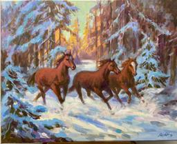 Three Yearlings ORIGINAL by Richard ZuMing Ho