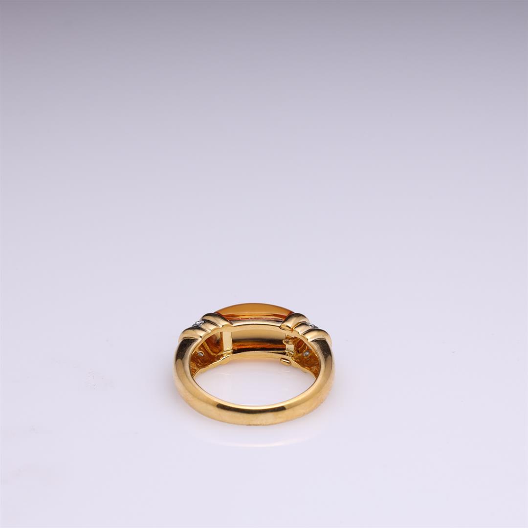 18k Yellow Gold Citrine & Diamond Ring