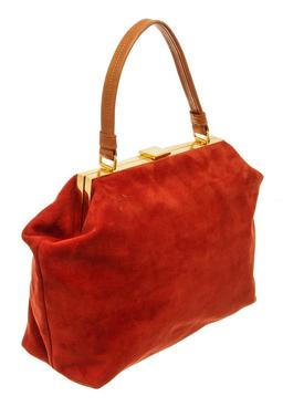 Mansur Gavriel Red Suede Soft Elegant Handbag