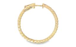 2.10 ctw Diamond Hoop Earrings - 14KT Yellow Gold