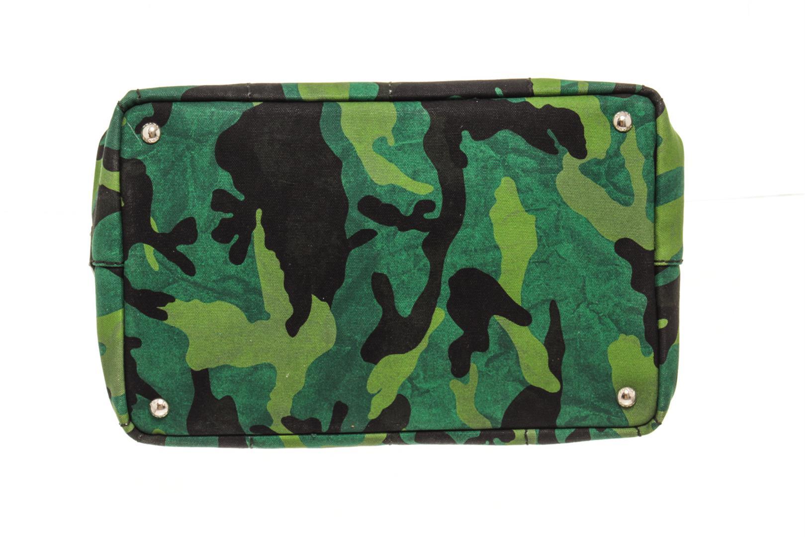 Prada Green Camo Canvas Canapa Tote Bag