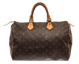 Louis Vuitton Brown Monogram Canvas Speedy 35 Satchel Bag