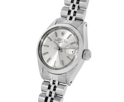 Rolex Ladies Stainless Steel Silver Index Smooth Bezel Date Wristwatch With Role