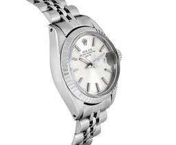 Rolex Ladies Stainless Steel Silver Index Date Watch With Rolex Box