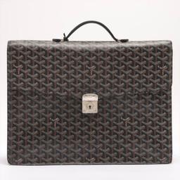 Goyard Black Goyardine Coated Canvas Chypre Deux Soufflets Briefcase Bag