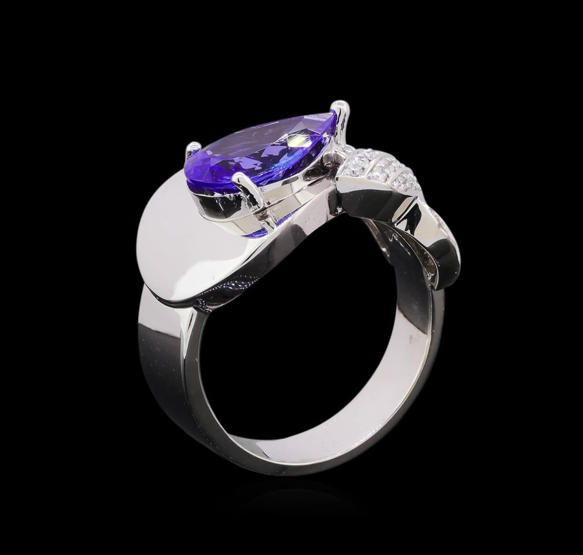 2.10 ctw Tanzanite and Diamond Ring - 14KT White Gold