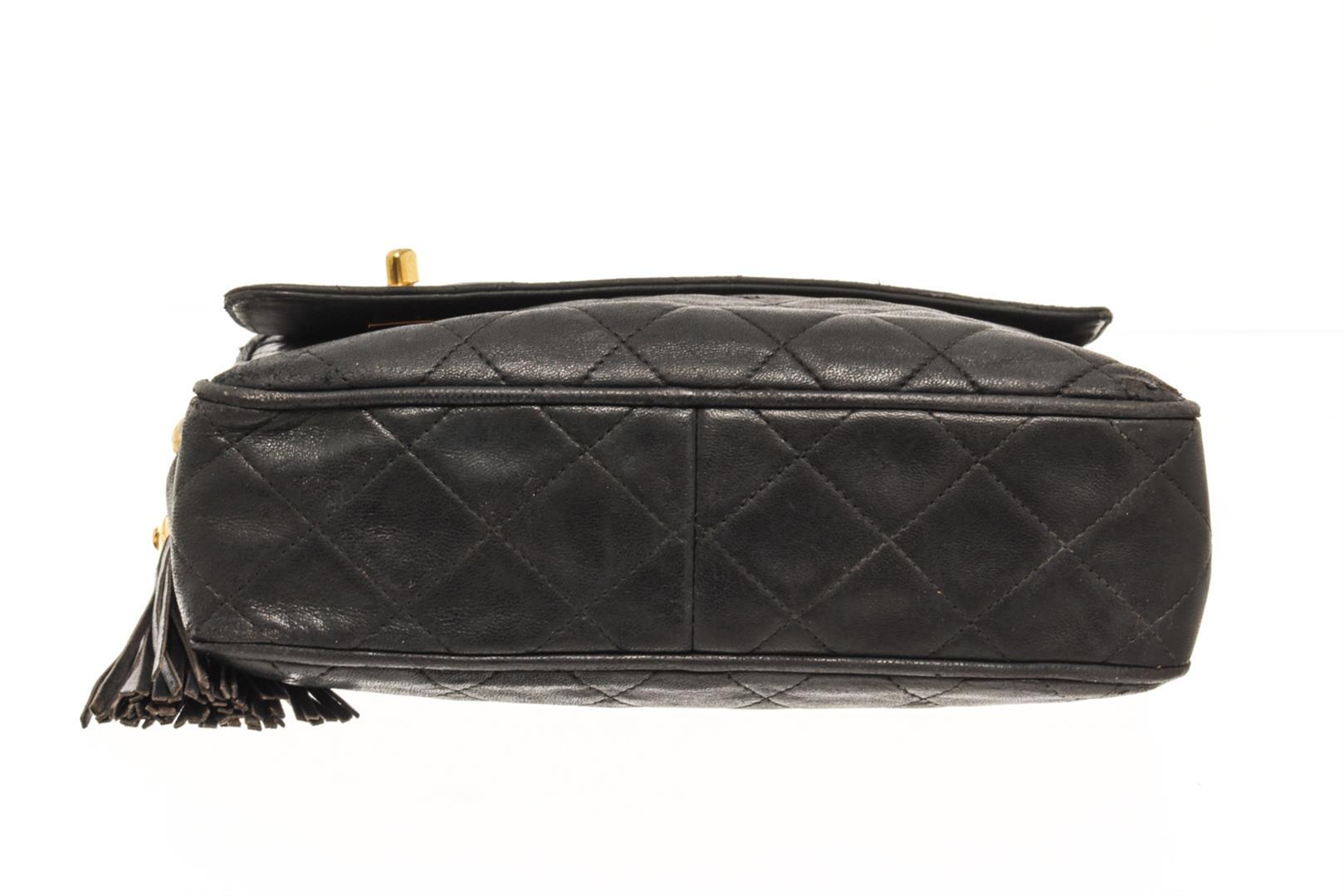 Chanel Black Leather Diagnorial Camera Bag