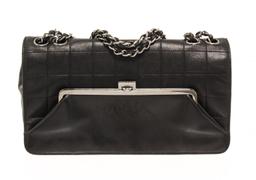 Chanel Black Leather Chocolate Bar Shoulder bag