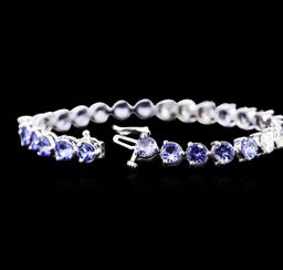 14KT White Gold 9.20 ctw Tanzanite and Diamond Bracelet