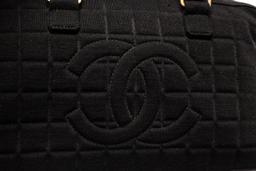 Chanel Chocolate Bar Suede Boston Shoulder Bag