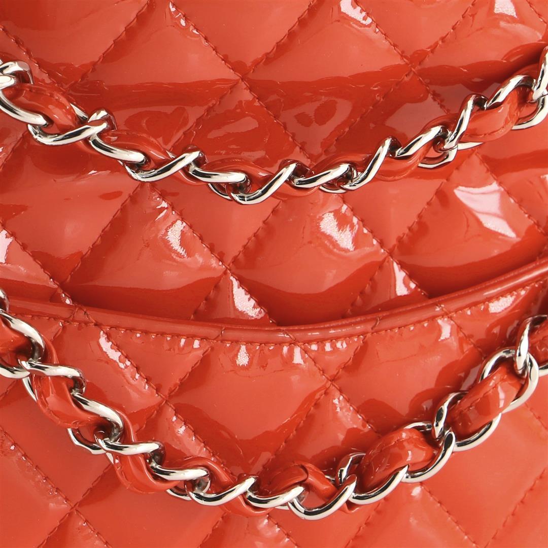 Chanel Classic Double Flap Bag Quilted Patent Medium