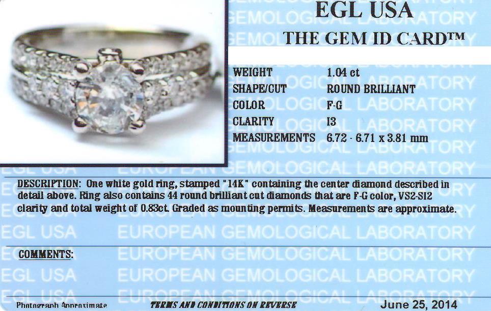 14KT White Gold 1.87 ctw Diamond Ring