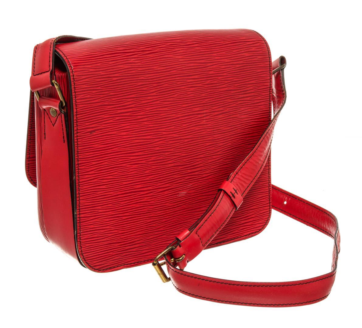 Louis Vuitton Red Epi Leather Cartouchiere Crossbody Bag