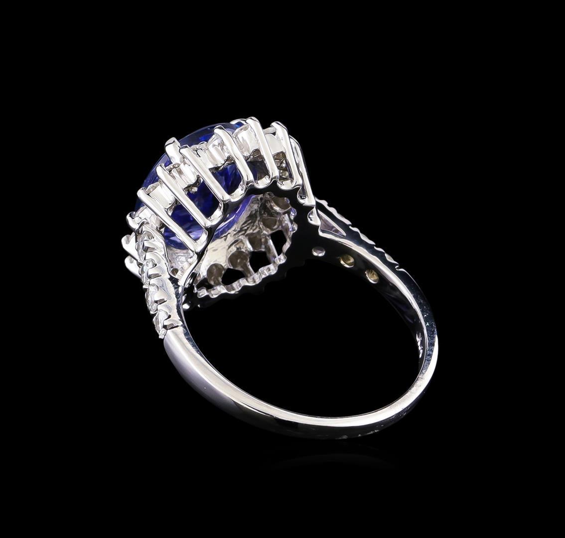 3.40 ctw Tanzanite and Diamond Ring - 14KT White Gold