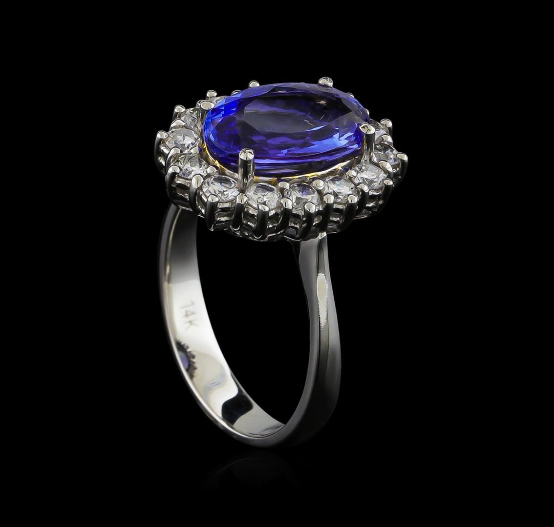 14KT White Gold 2.80 ctw Tanzanite and Diamond Ring