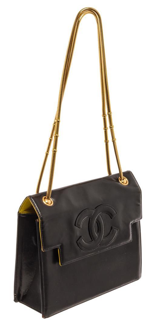 Chanel Black Leather CC Shoulder Bag