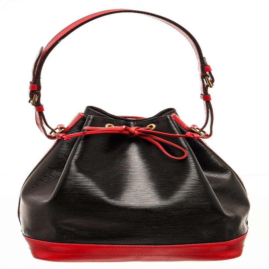 Louis Vuitton Black And Red Epi Leather Noe Shoulder Bag