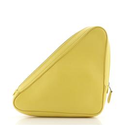 Balenciaga Triangle Pouch Leather Medium Yellow