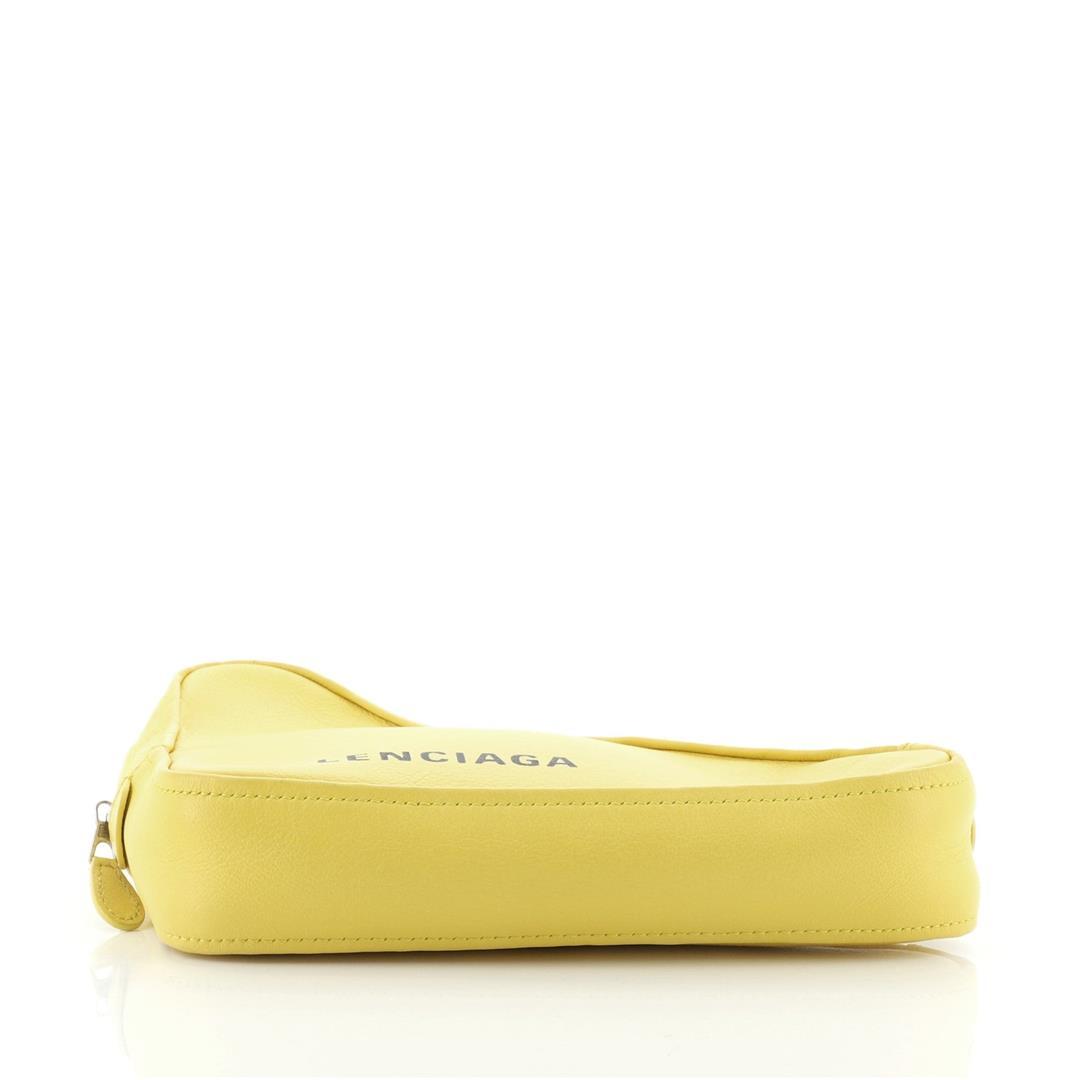 Balenciaga Triangle Pouch Leather Medium Yellow