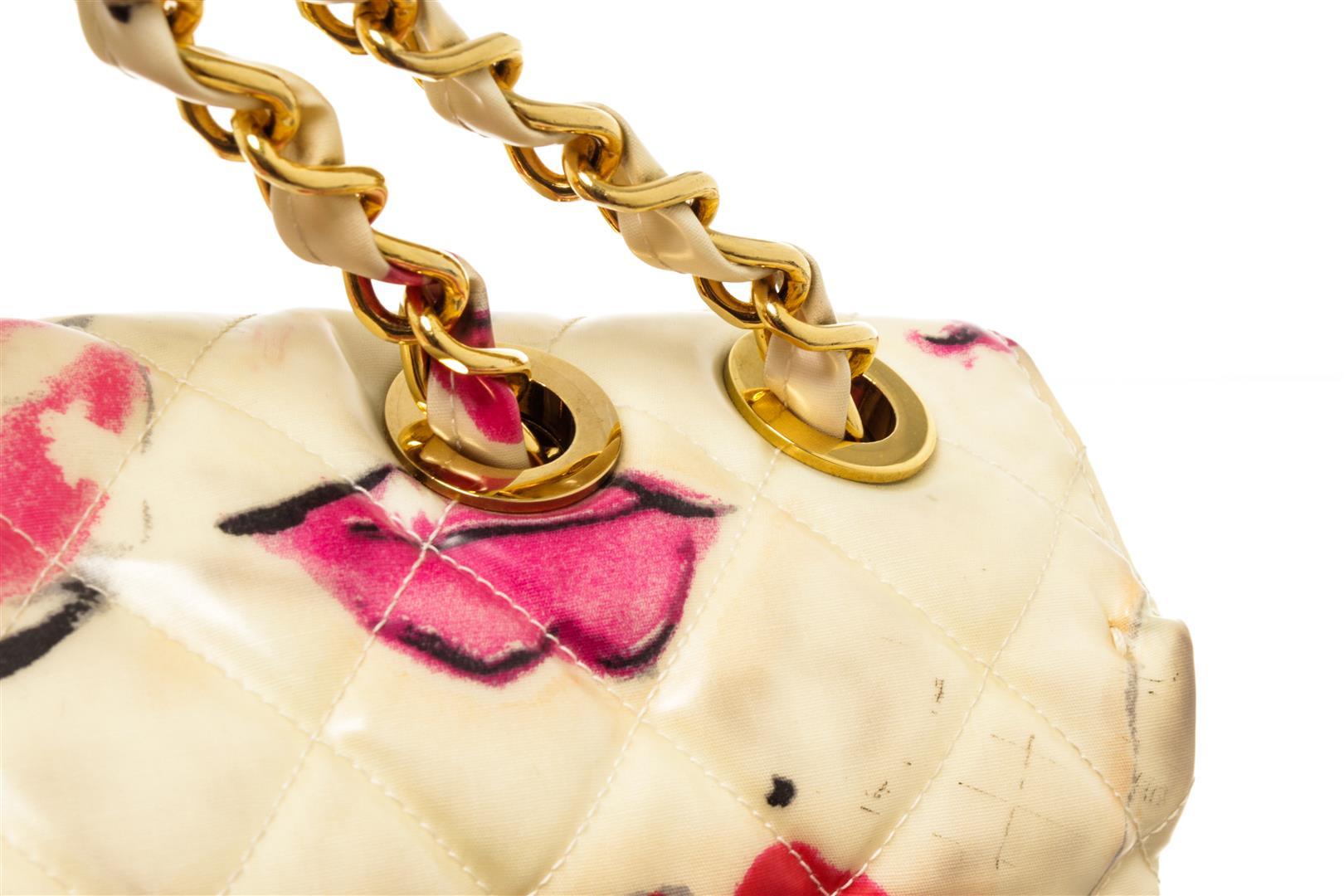 Chanel Cream Flap Lip Shoulder Bag