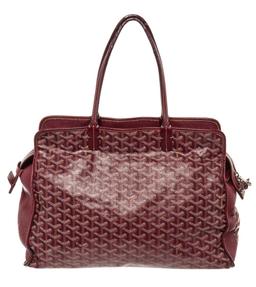 Goyard Burgundy Goyardine Canvas Leather Sac Hardy PM Tote Bag