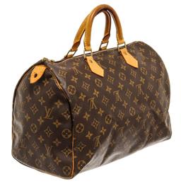 Louis Vuitton Brown Monogram Canvas Speedy 35 Handbag