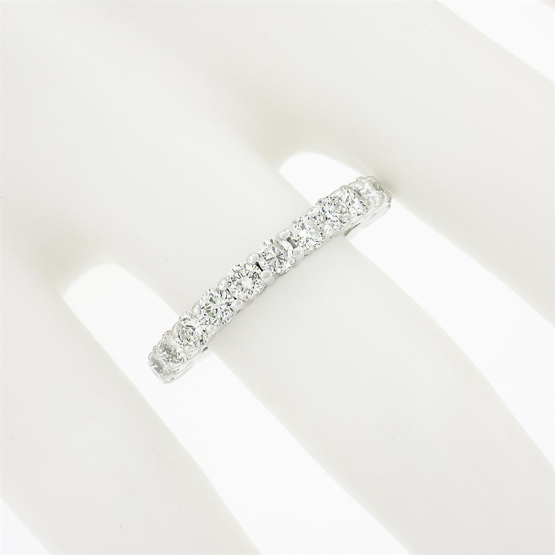 NEW 14k White Gold 1.14 ctw Round Shared Prong Diamond Classic Wedding Band Ring