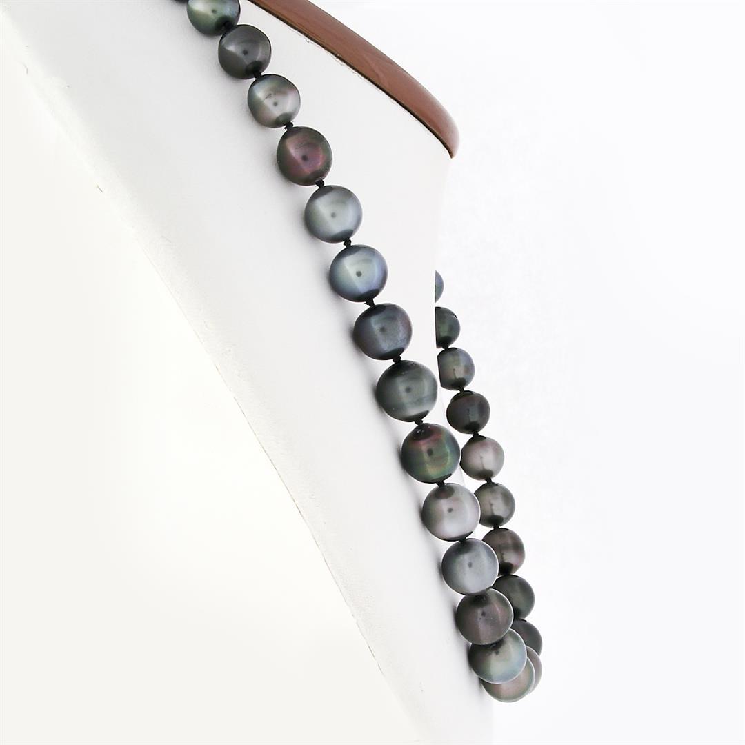 18" Graduated Large Cultured Tahitian Gray Pearl Strand Necklace 8.25-11.75mm