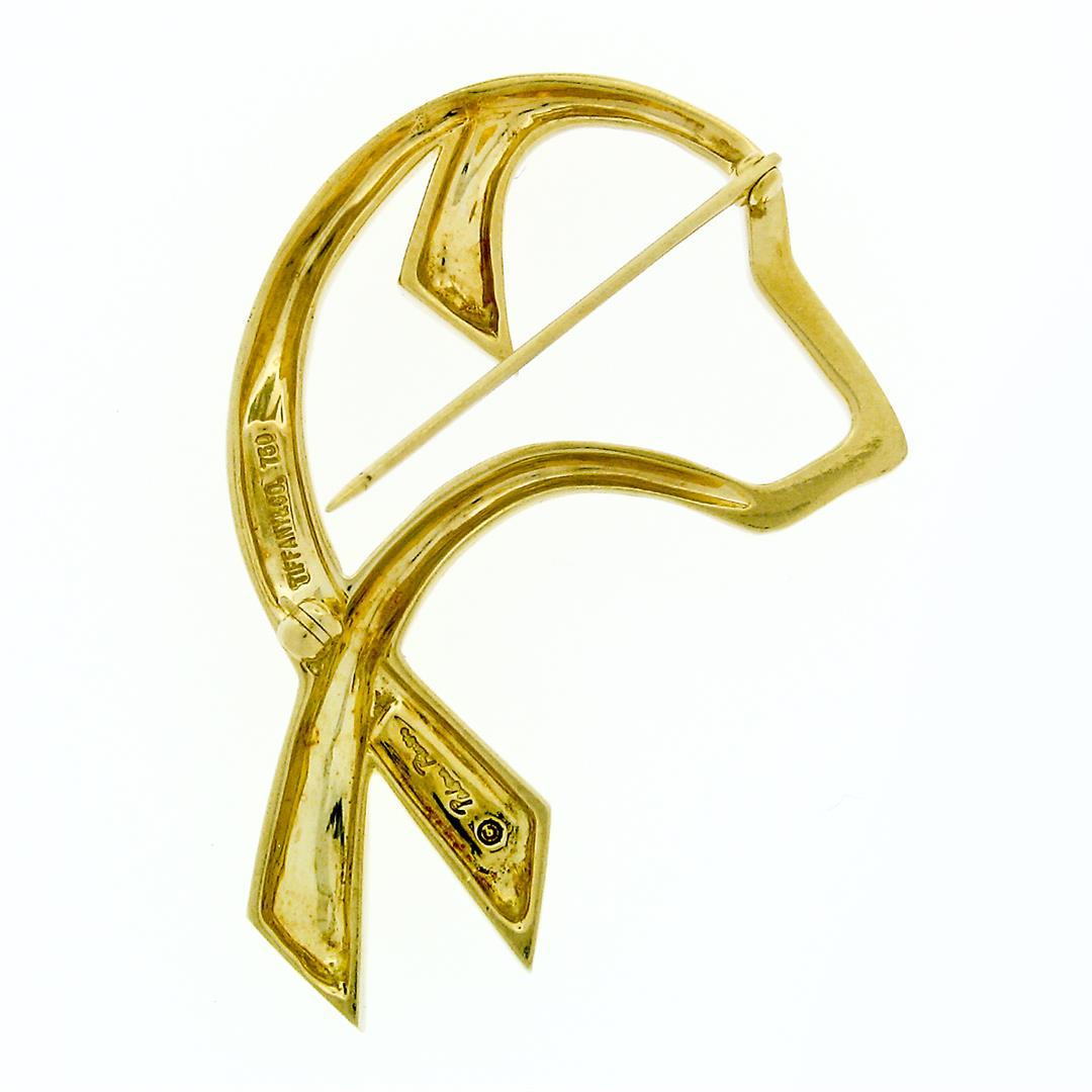 Tiffany & Co. Paloma Picasso Graffiti 18k Yellow Gold Open Dog Ribbon Brooch Pin